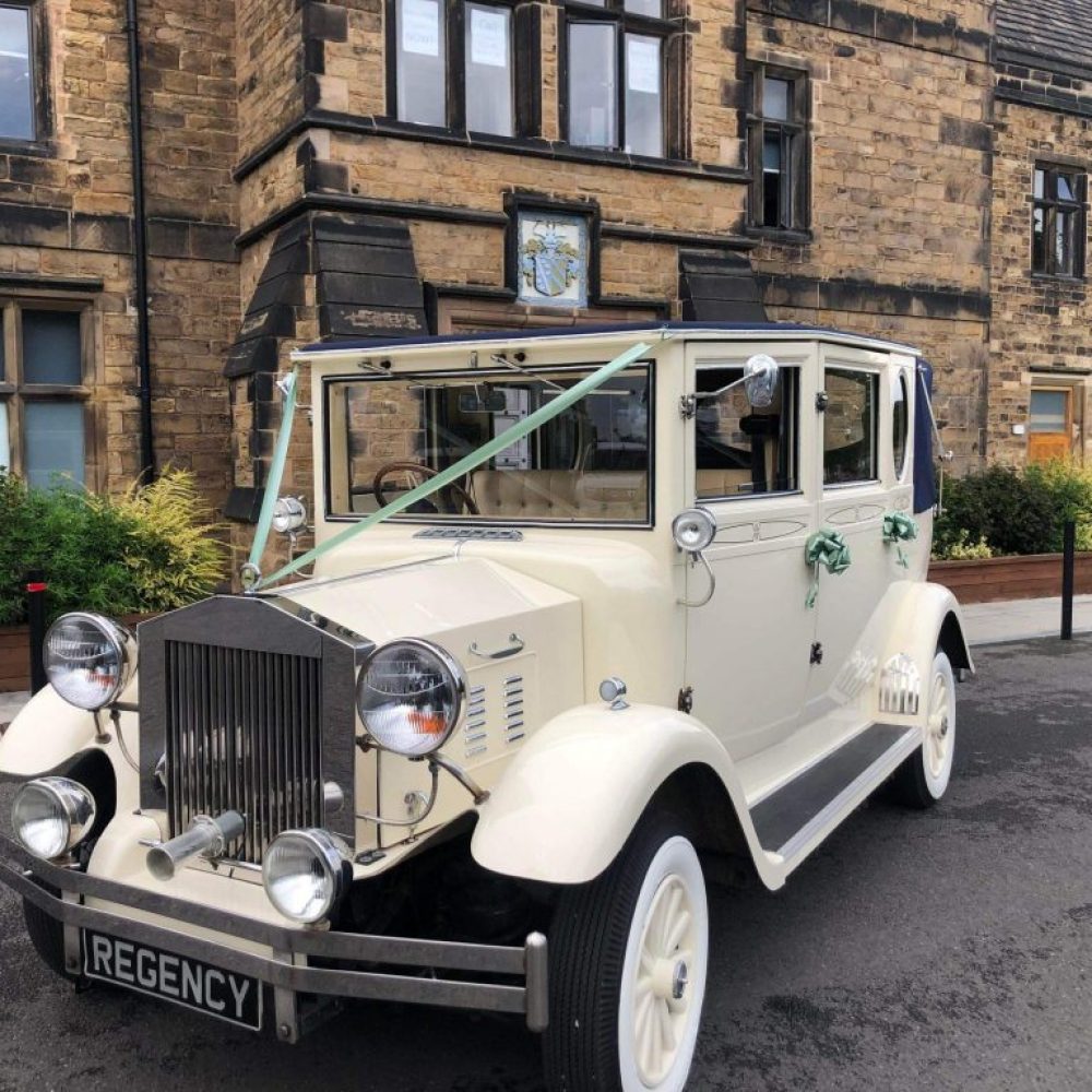 Imperial Cream & Burgundy Wedding Car
