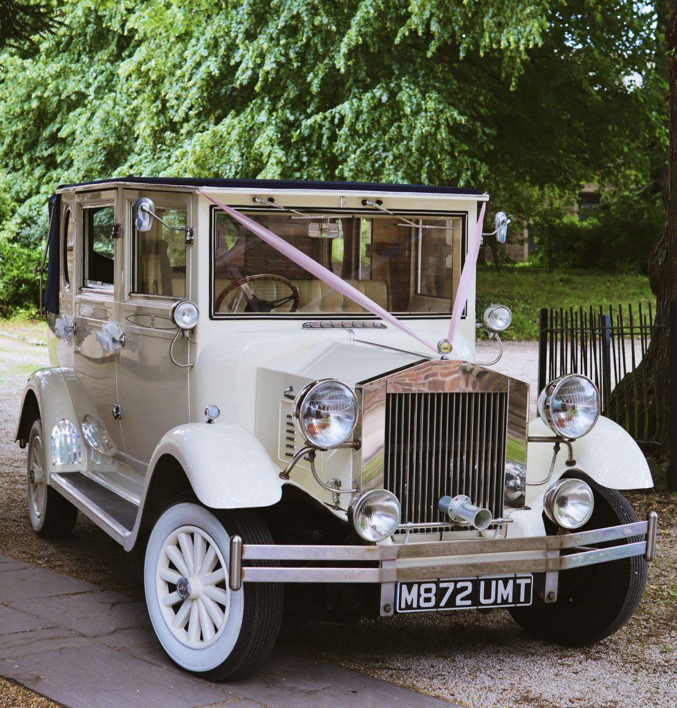 Imperial Cream & Burgundy Wedding Car