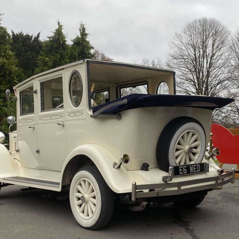 Imperial Cream & Burgundy Wedding Car