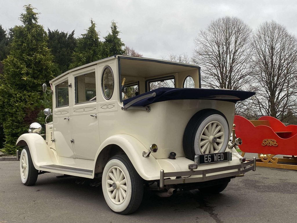 Imperial Cream & Burgundy Wedding Car