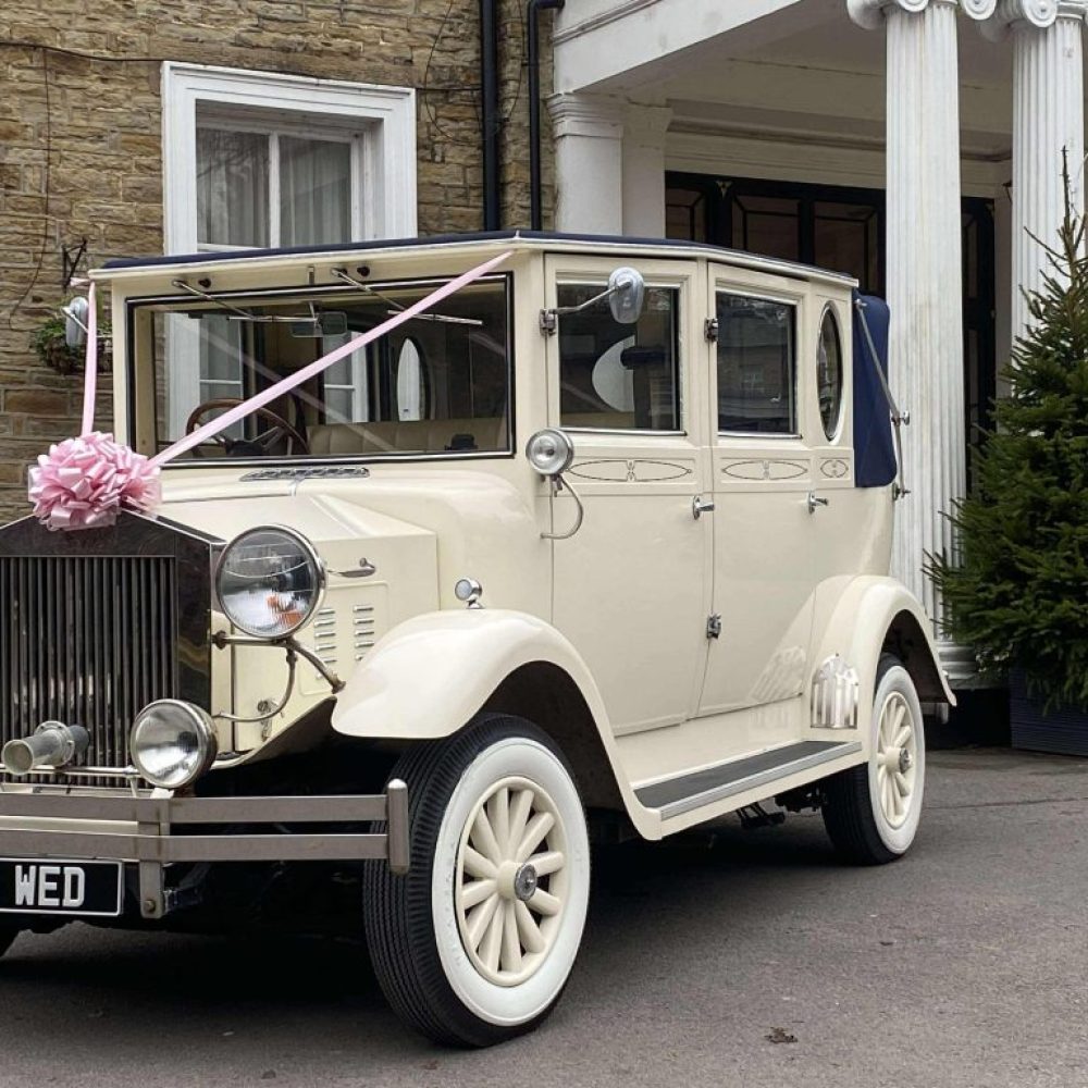 Imperial Cream & Burgundy Wedding Car