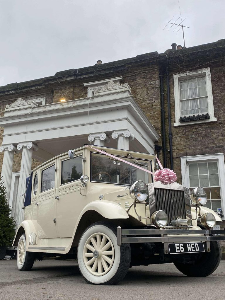 Imperial Cream & Burgundy Wedding Car