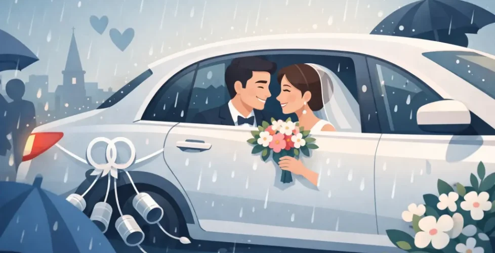 Rainy Wedding Transport That Keeps You Smiling