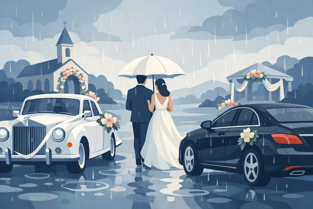 The Best Wedding Cars for Rainy Wedding Days